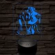 Basset hound-fej 7 színű 3D led lámpa