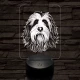 Szakállas collie-fej 7 színű 3D led lámpa