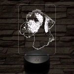 Bedlington terrier-fej 7 színű 3D led lámpa