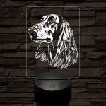 Afgán kopó-fej 7 színű 3D led lámpa