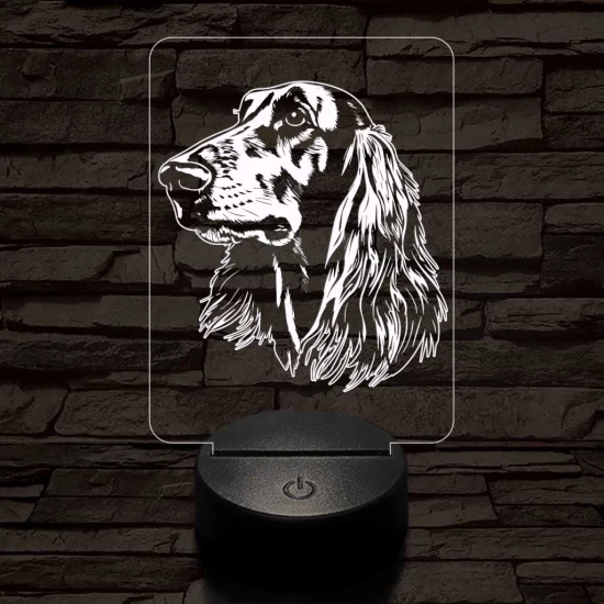 Afgán kopó-fej 7 színű 3D led lámpa