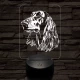 Afgán kopó-fej 7 színű 3D led lámpa
