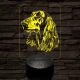 Afgán kopó-fej 7 színű 3D led lámpa