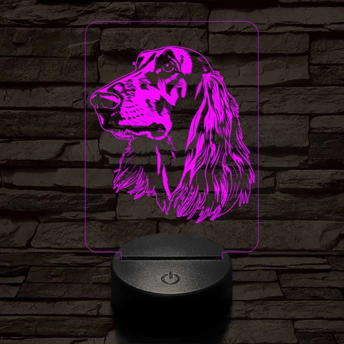 Afgán kopó-fej 7 színű 3D led lámpa
