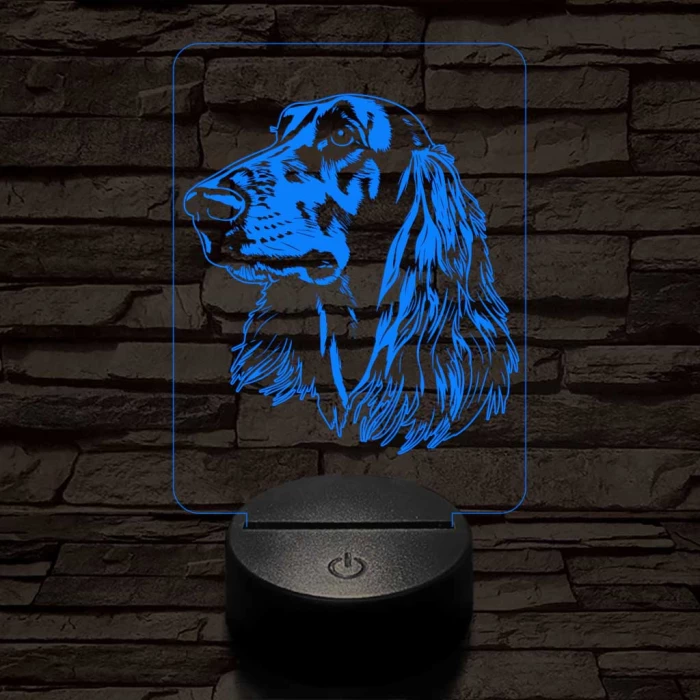 Afgán kopó-fej 7 színű 3D led lámpa