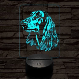 Afgán kopó-fej 7 színű 3D led lámpa