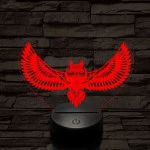 Bagoly repül 7 színű 3D led lámpa