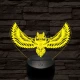 Bagoly repül 7 színű 3D led lámpa