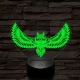 Bagoly repül 7 színű 3D led lámpa
