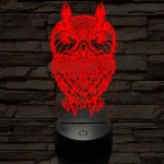 Bagoly vadász 7 színű 3D led lámpa