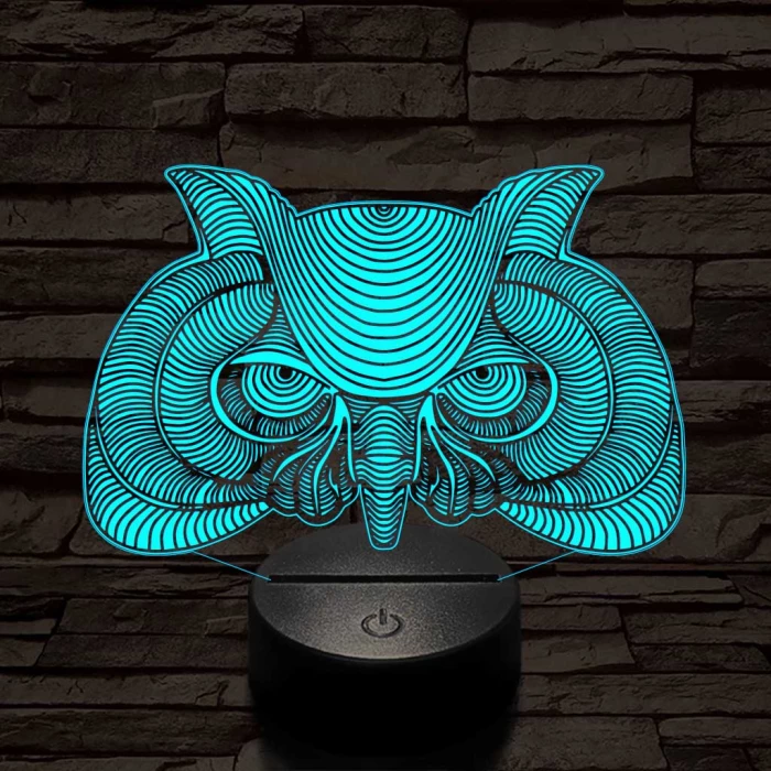 Bölcs Bagoly 7 színű 3D led lámpa