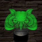 Bölcs Bagoly 7 színű 3D led lámpa