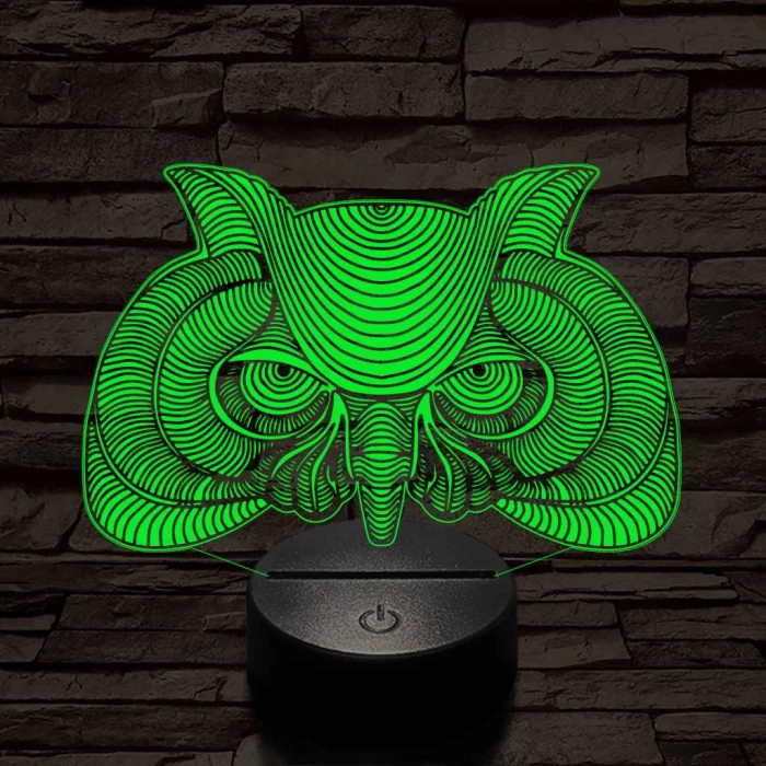 Bölcs Bagoly 7 színű 3D led lámpa
