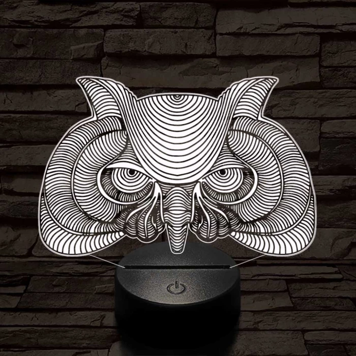 Bölcs Bagoly 7 színű 3D led lámpa