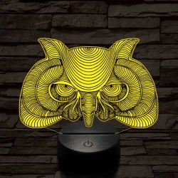 Bölcs Bagoly 7 színű 3D led lámpa