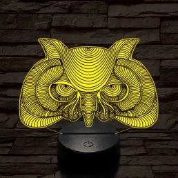 Bölcs Bagoly 7 színű 3D led lámpa