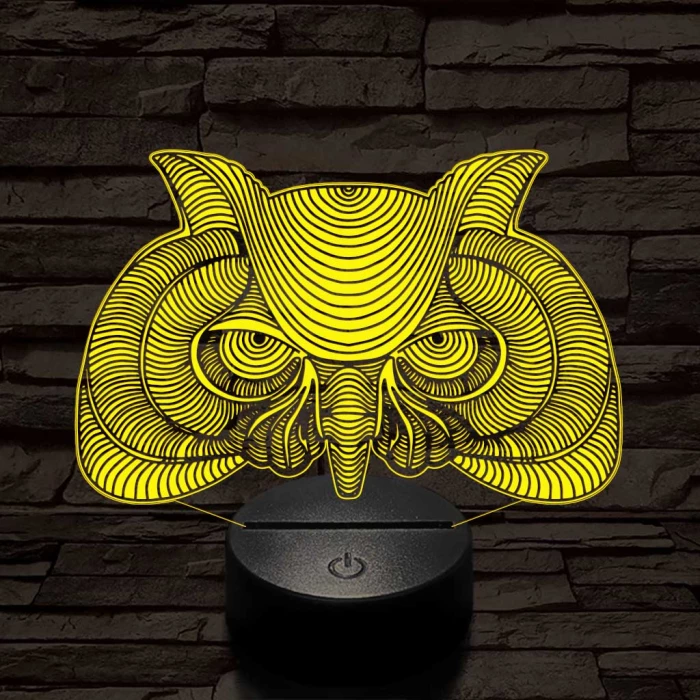 Bölcs Bagoly 7 színű 3D led lámpa