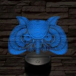 Bölcs Bagoly 7 színű 3D led lámpa
