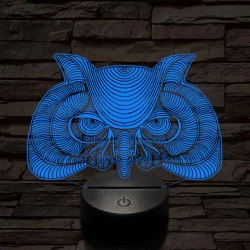 Bölcs Bagoly 7 színű 3D led lámpa