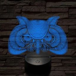 Bölcs Bagoly 7 színű 3D led lámpa