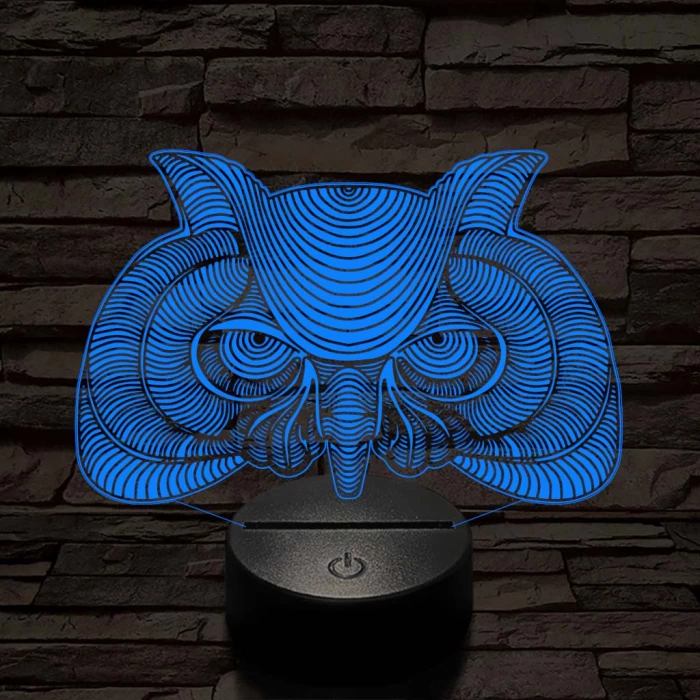Bölcs Bagoly 7 színű 3D led lámpa