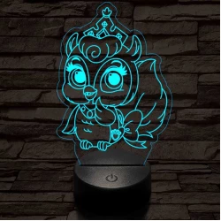 Bagoly bébi 7 színű 3D led lámpa