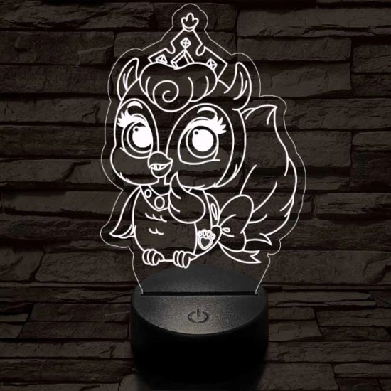 Bagoly bébi 7 színű 3D led lámpa
