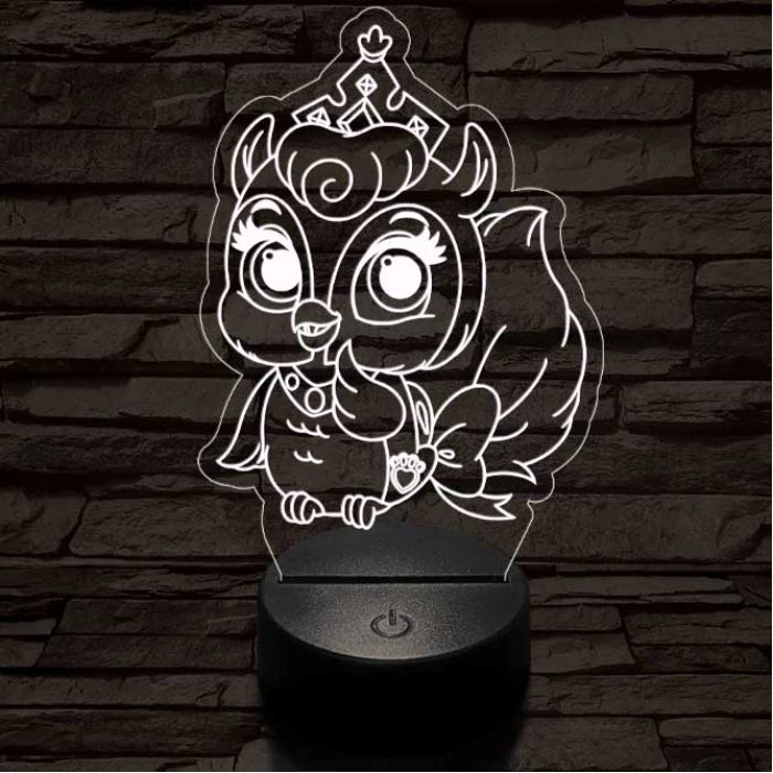 Bagoly bébi 7 színű 3D led lámpa