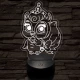 Bagoly bébi 7 színű 3D led lámpa