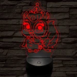 Bagoly bébi 7 színű 3D led lámpa