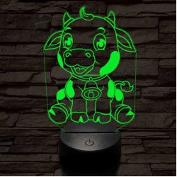 Boci kölyök 7 színű 3D led lámpa