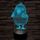 Oké csibe 7 színű 3D led lámpa