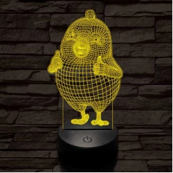 Oké csibe 7 színű 3D led lámpa