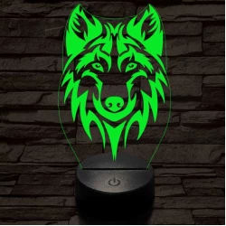 Alfa Farkas 2 7 színű 3D led lámpa