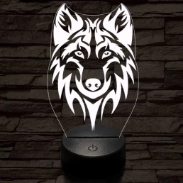Alfa Farkas 2 7 színű 3D led lámpa