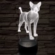 Álló cica 7 színű 3D led lámpa