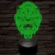 Üvöltő-oroszlánfej 3D led lámpa