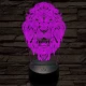 Üvöltő-oroszlánfej 3D led lámpa