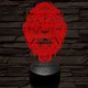 Üvöltő-oroszlánfej 3D led lámpa