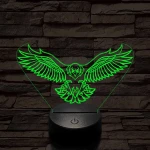 Leszálló sas szemből 7 színű 3D led lámpa