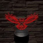 Leszálló sas szemből 7 színű 3D led lámpa
