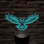 Leszálló sas szemből 7 színű 3D led lámpa