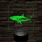 Cápa lopakodik 7 színű valósághű 3D led lámpa