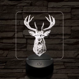 A csodaszarvas 7 színű valósághű 3D led lámpa