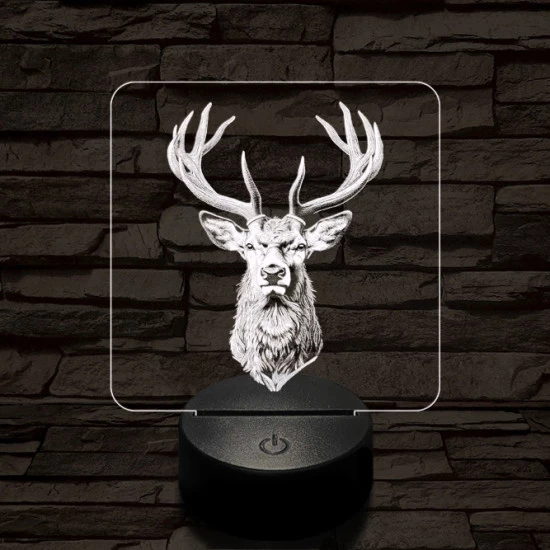 A csodaszarvas 7 színű valósághű 3D led lámpa
