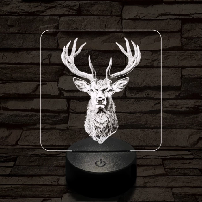 A csodaszarvas 7 színű valósághű 3D led lámpa