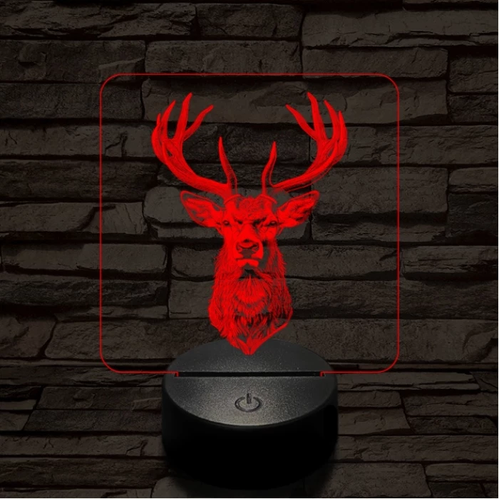 A csodaszarvas 7 színű valósághű 3D led lámpa