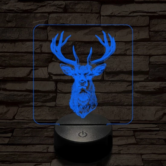 A csodaszarvas 7 színű valósághű 3D led lámpa