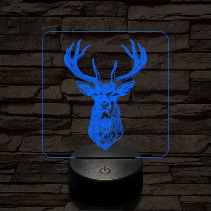 A csodaszarvas 7 színű valósághű 3D led lámpa