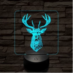 A csodaszarvas 7 színű valósághű 3D led lámpa